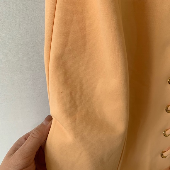 h:ours Val Dress in Peach Lace-up Front Large - Picture 7 of 8